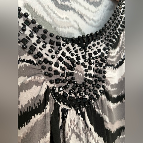 TanJay Brand, Size: XL, Black/Grey/White, interesting Pattern, Embellished, EUC - Picture 4 of 8